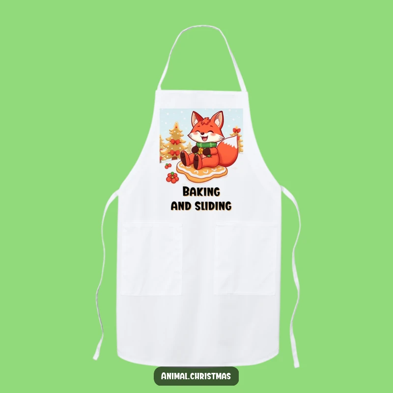 Funny Fox Gingerbread Apron - Festive Winter Kitchen Wear