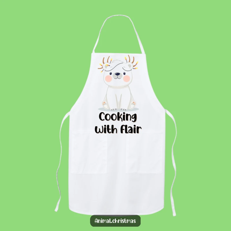 Funny Polar Bear Lights Apron - Hilarious Chef Gift