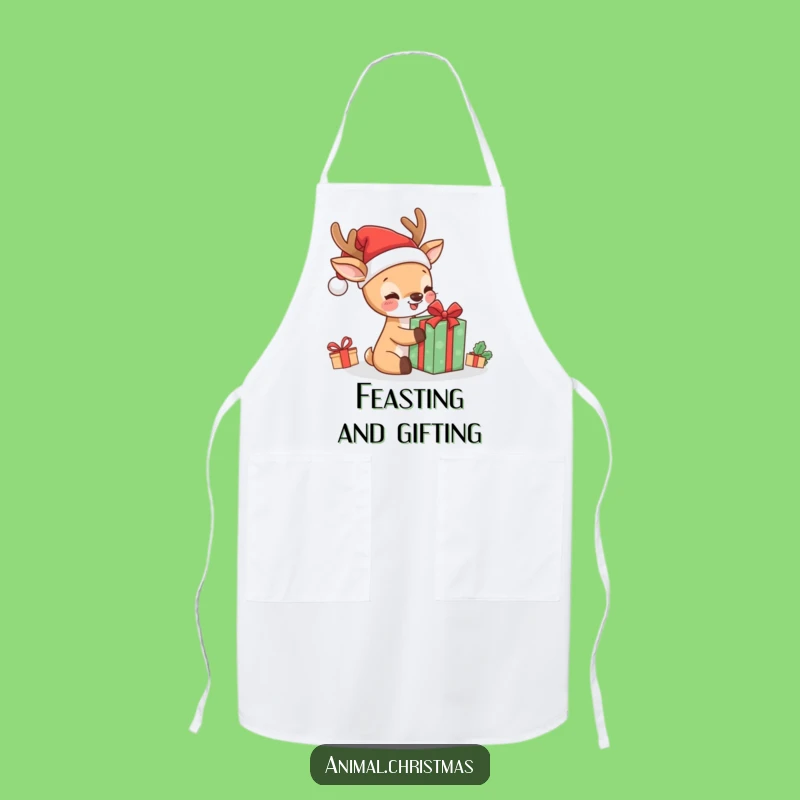 Funny Kawaii Deer Apron: Hilarious Cooking Companion for Festive Kitchen Fun
