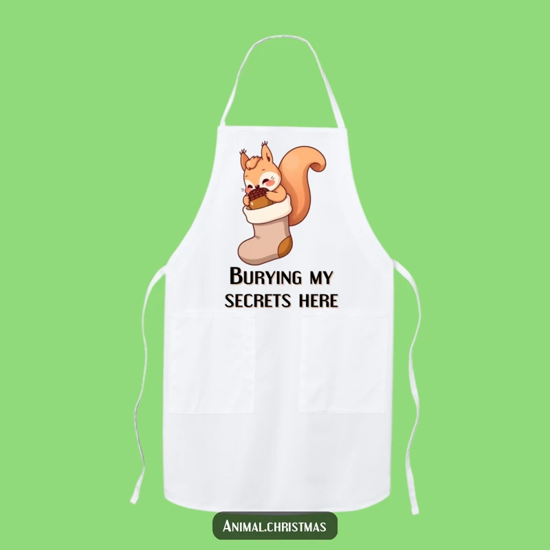 Funny Kawaii Squirrel Apron: Acorn Stocking Fun - Kitchen's Funny Gift