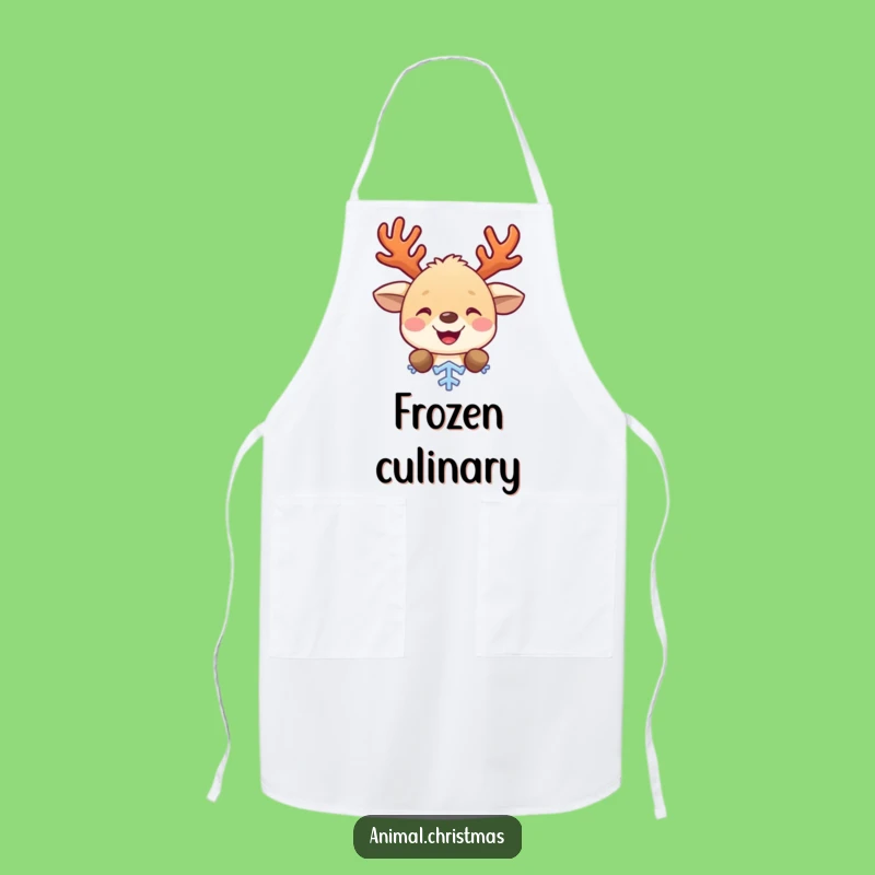 Funny Peeking Antlered Animal Apron, Festive Kitchen Gift Idea