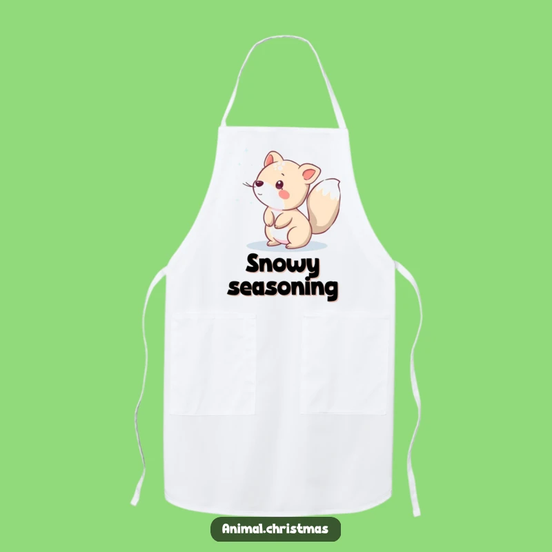 Funny Snow Sprinkling Animal Apron: Cook with Winter Magic - Hilarious Gift