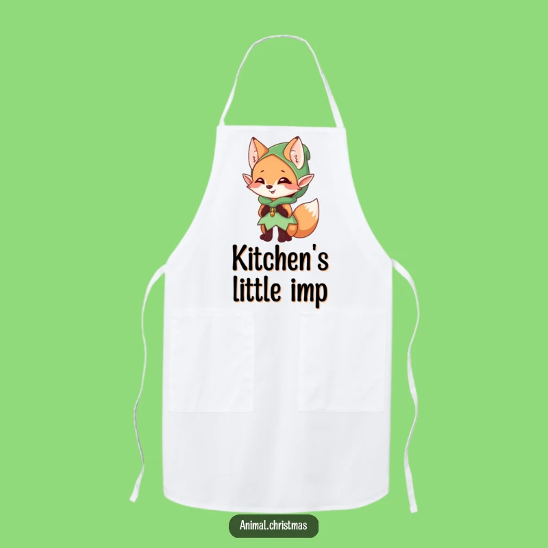 Funny Elf Fox Apron: Cook with Mischief and Giggle-Inducing Style