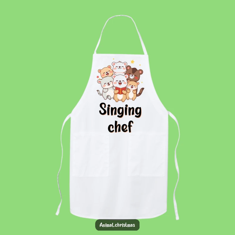 Funny Caroling Animals Apron: Sing While You Cook - Hilarious Gift
