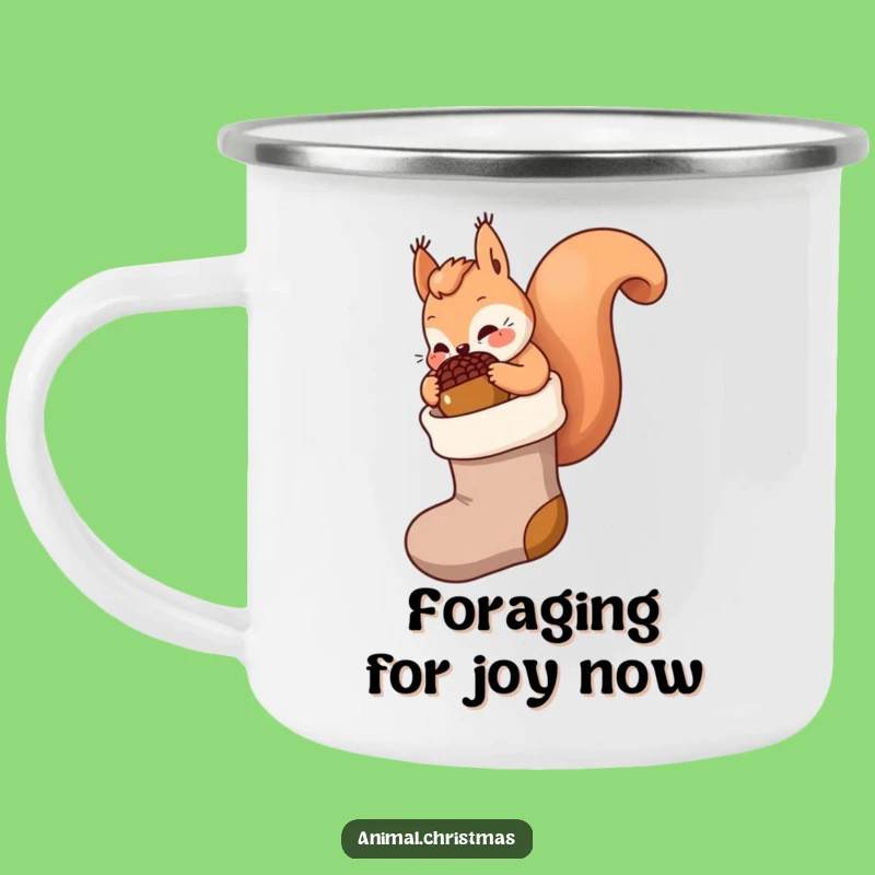 Funny Kawaii Squirrel Camping Mug: Acorn Stocking Fun - Outdoor Funny Gift
