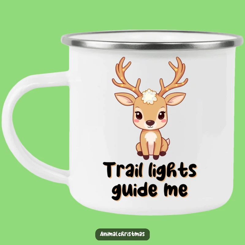 Funny Deer Lights Camping Mug: Enjoy Drinks with Twinkling Antler Sparkle
