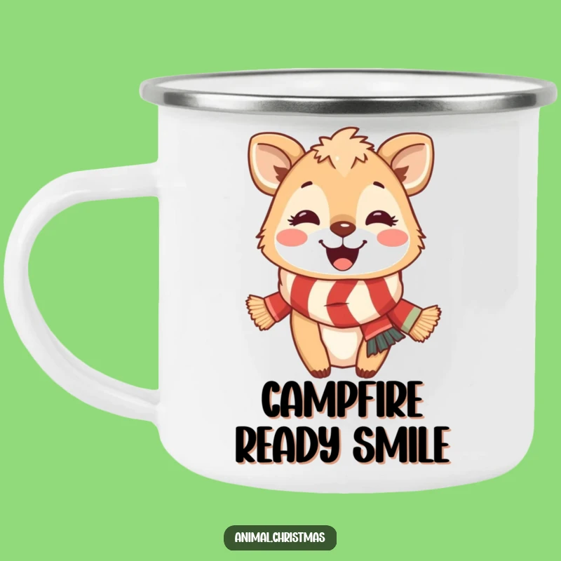 Funny Festive Animal Scarf Camping Mug: Cozy Campfire Cheer, a Great Gift!