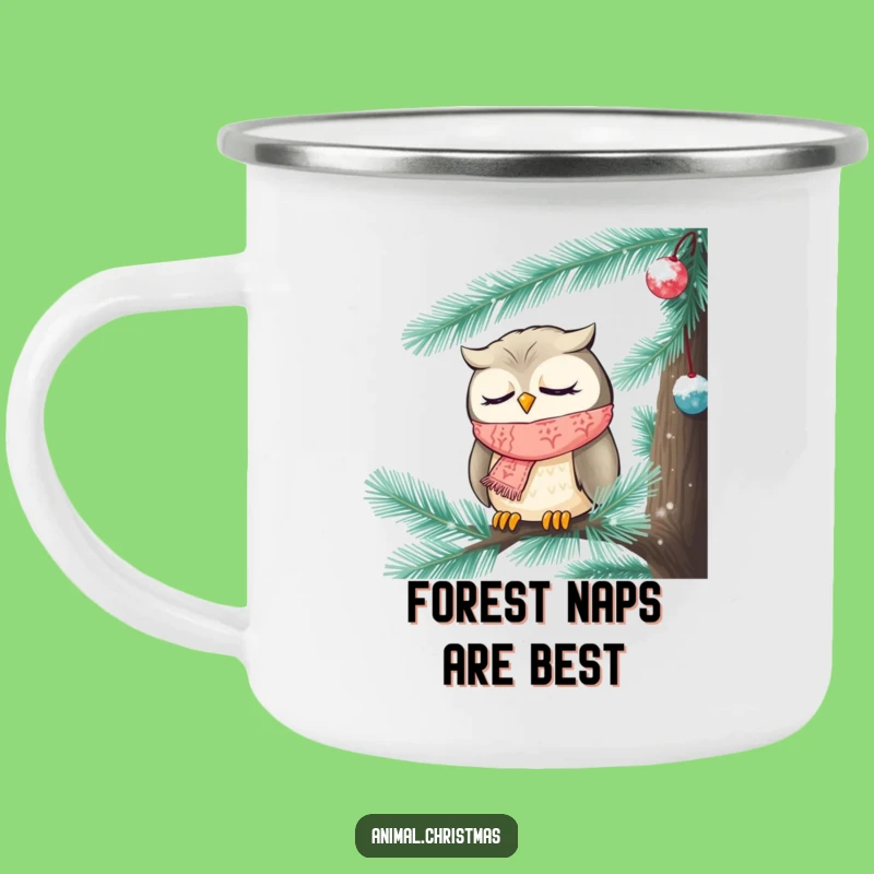 Funny Sleepy Owl Camping Mug - Cozy Outdoor Drinkware