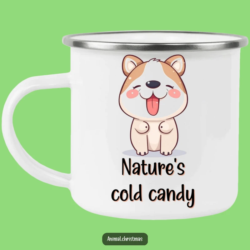 Funny Snow Catching Animal Camping Mug: Outdoor Winter Fun, a Great Gift!