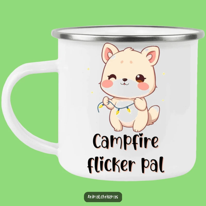 Funny Winking Animal Lights Camping Mug: Campfire Glow and Twinkling Fun, a Great Gift!