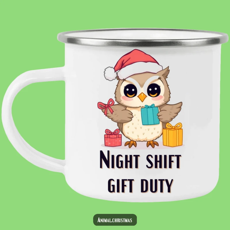 Funny Camping Mug Cute Owl Santa Adventure Gift