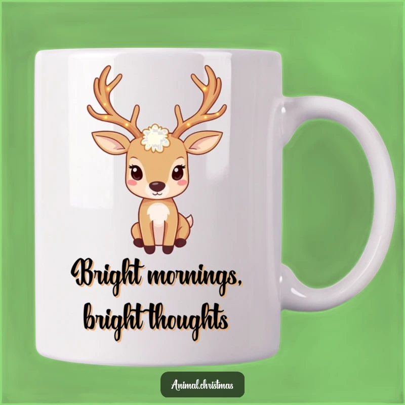 Funny Deer Lights Mug: Sparkle Up Your Day with Twinkling Antler Cheer