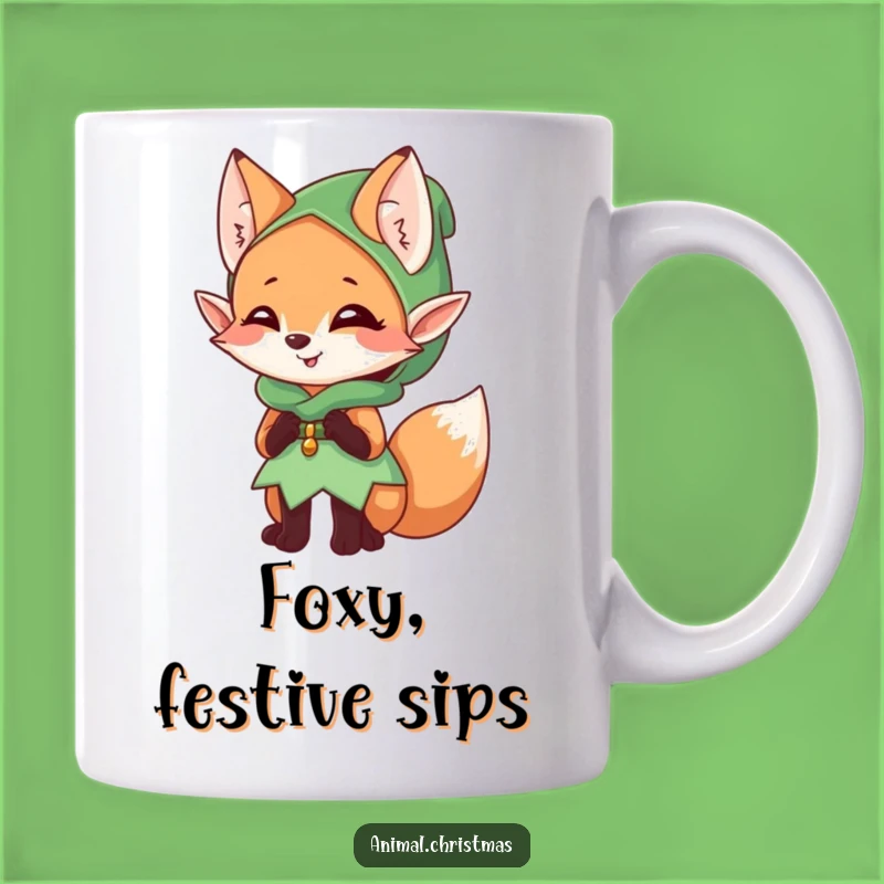 Funny Elf Fox Mug: Giggle Your Way Through Mornings with Mischievous Charm