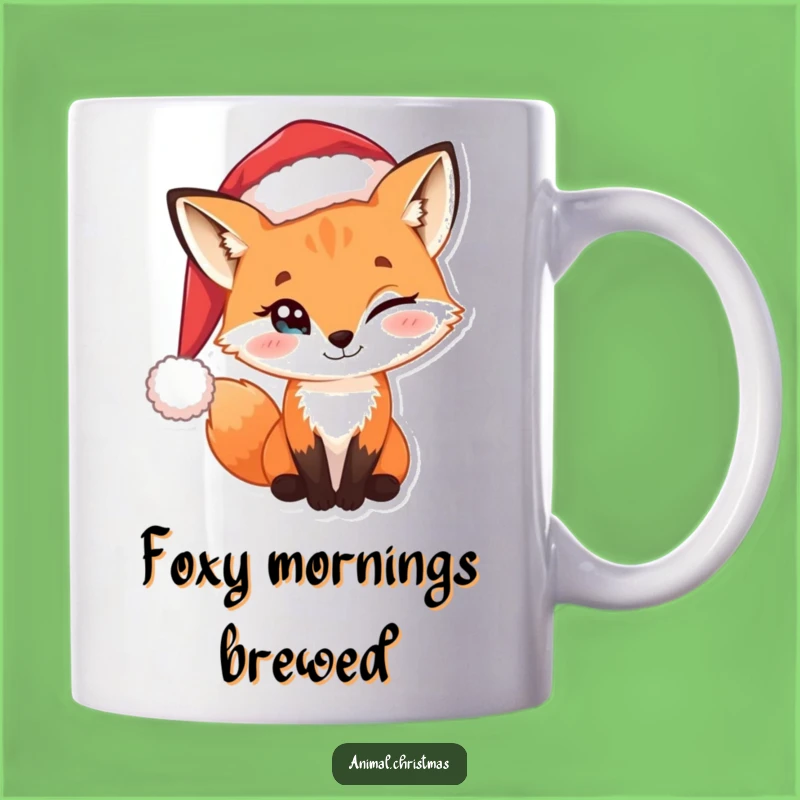 Funny Fox Santa Hat Mug A Naughty Christmas Gift