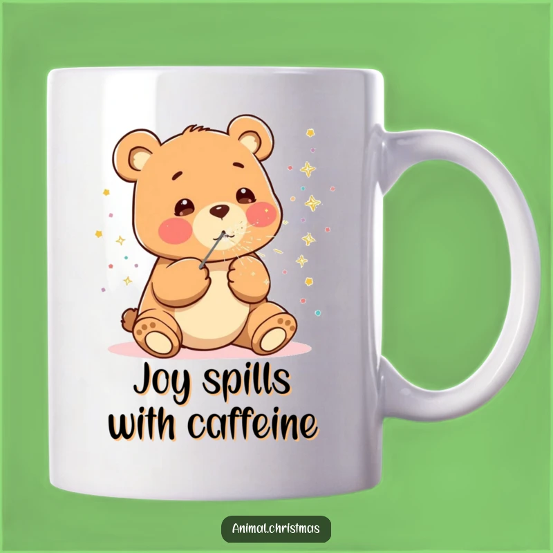 Funny Kawaii Bear Mug: Confetti Celebration - Joyful Funny Gift