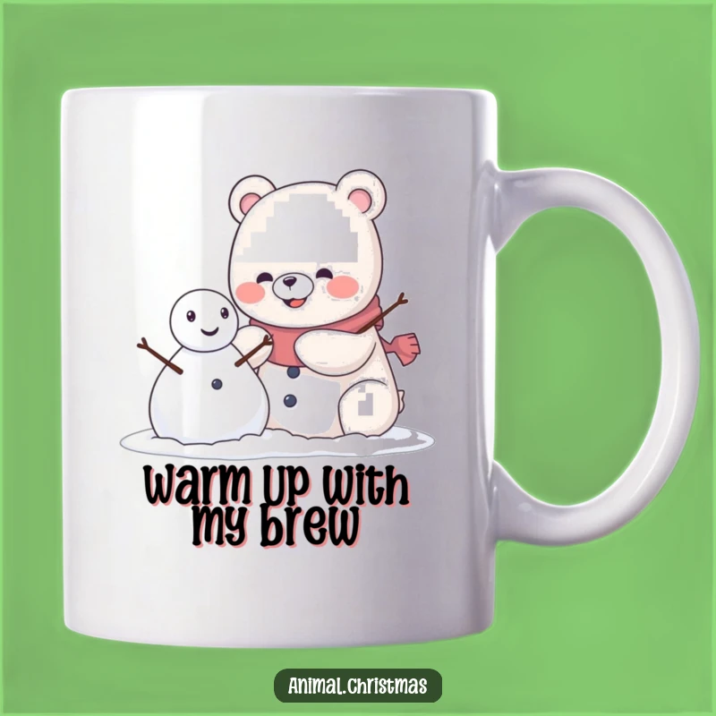 Funny Kawaii Bear Snowman Mug: A Grinning Gift for Winter Joy