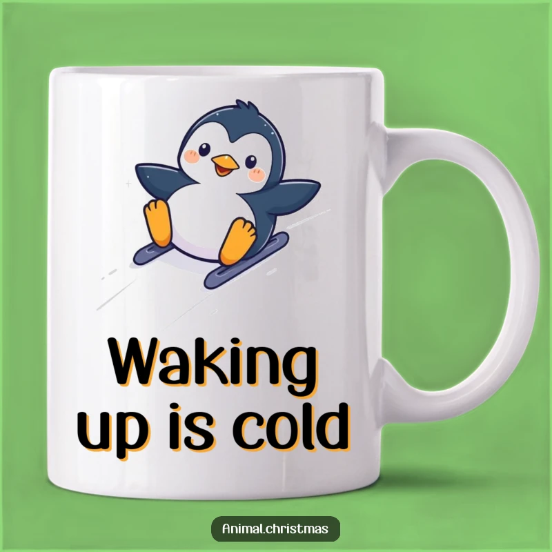 Funny Kawaii Penguin Hill Mug: Glee-Filled Winter Fun Gift