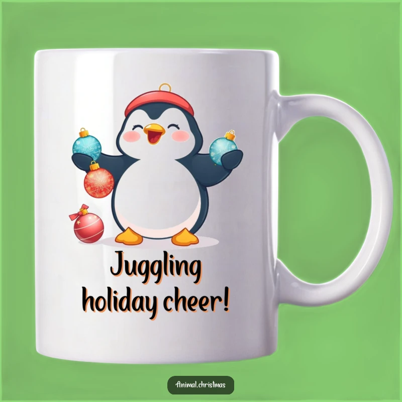 Funny Penguin Juggling Mug - Hilarious Christmas Character Gift
