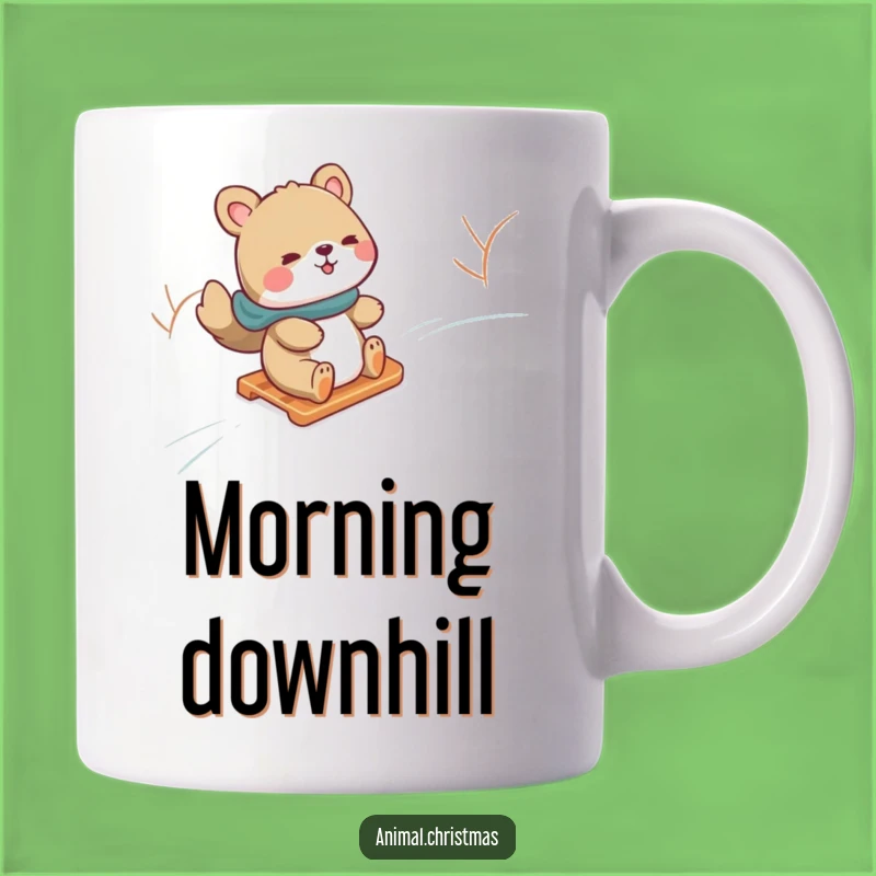 Funny Snow Sliding Animal Mug: Thrilling Winter Fun & Funny Gift