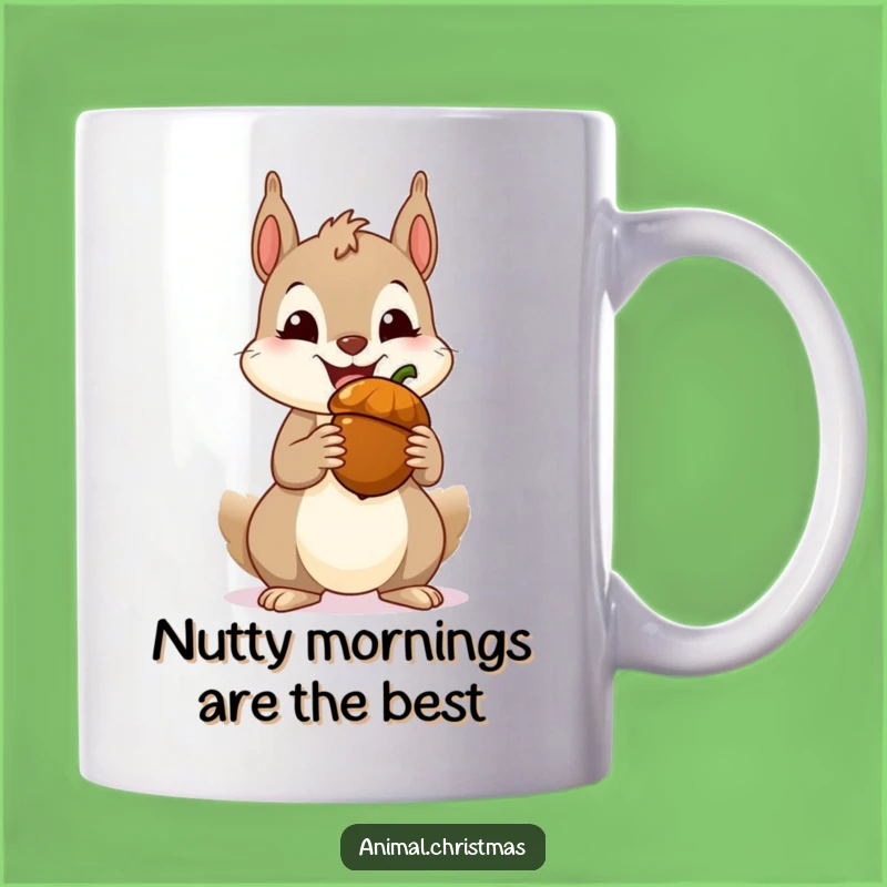 Funny Squirrel Acorn Mug - Joyful Critter Gift for Nut Lovers