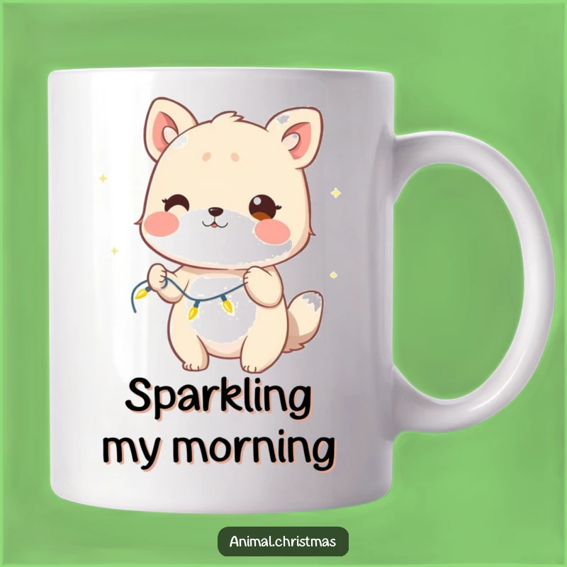 Funny Winking Animal Lights Mug: Mischievous Holiday Fun, a Perfect Coffee Gift!