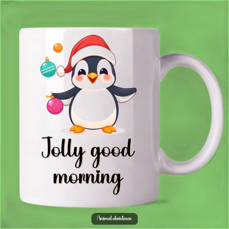 Funny Penguin Juggling Ornaments Mug: Hilarious Christmas Gift for a Festive Friend
