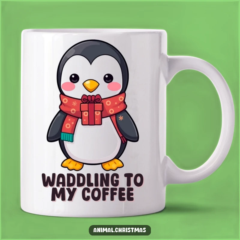 Funny Penguin Scarf Gift Mug - Adorable Christmas Present Gift for Penguin Lovers