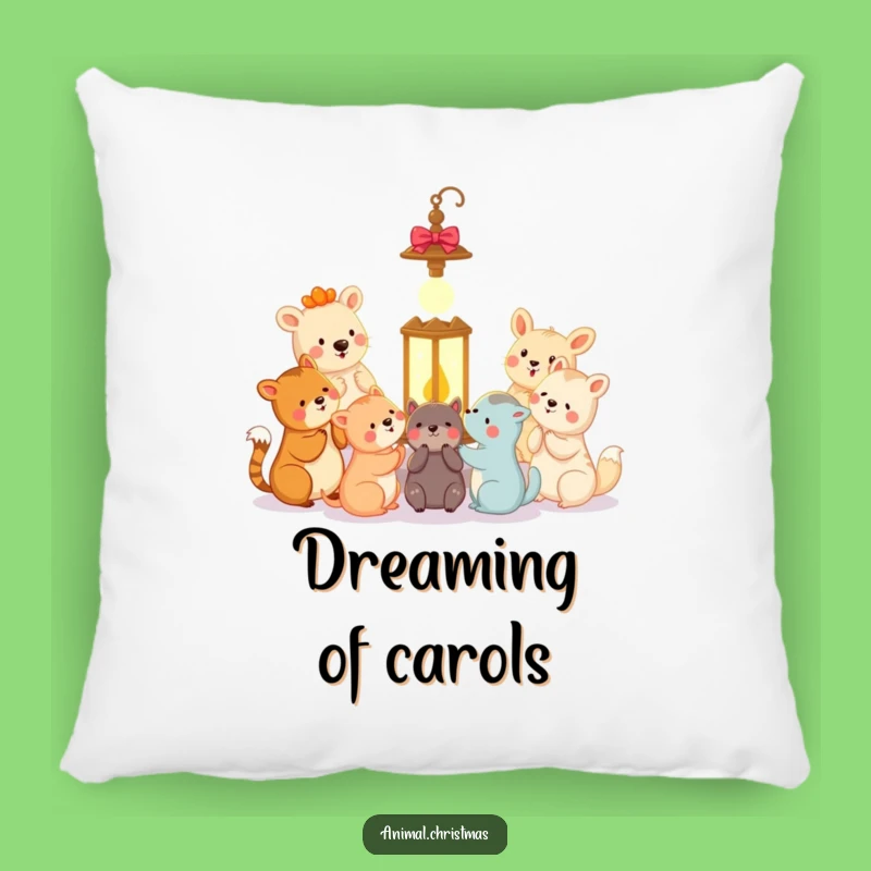 Funny Animal Carolers Pillow - Cozy Accent for Festive Home Decor