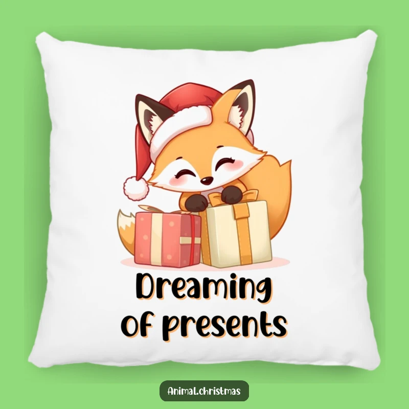 Funny Fox Santa Pillow - Cozy Christmas Gift Opening Comfort & Humor