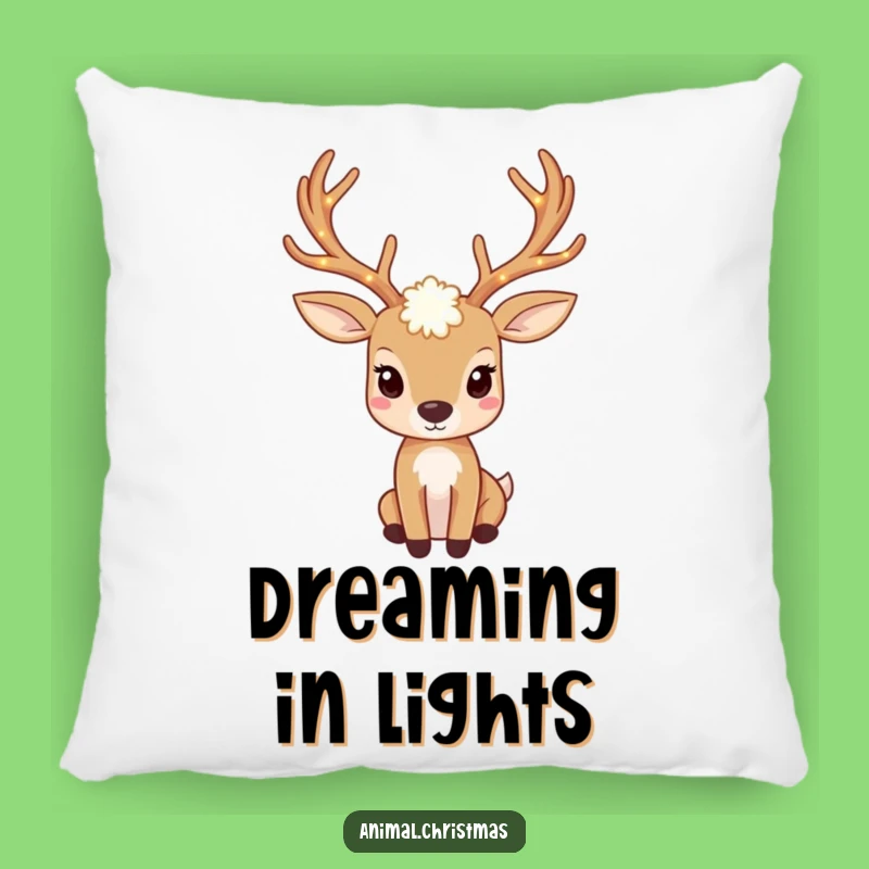 Funny Deer Lights Pillow: Add Twinkling Comfort and Festive Sparkle