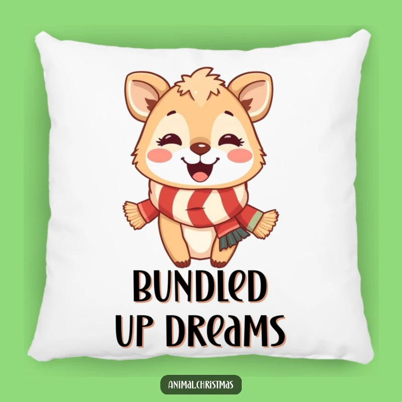 Funny Festive Animal Scarf Pillow: Cozy Comfort and Holiday Smiles, a Great Gift!