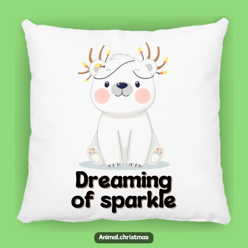 Funny Polar Bear Lights Pillow - Cozy Comic Christmas Decor