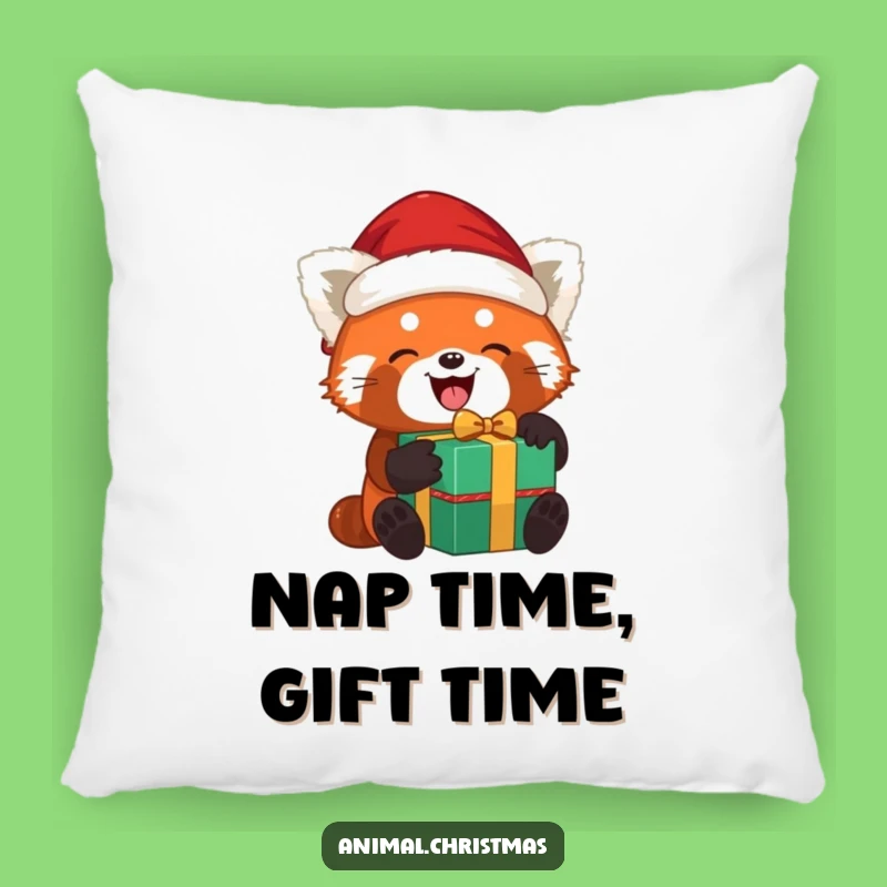 Funny Red Panda Santa Pillow: Cozy Unwrapping, Comfy Holiday Gift