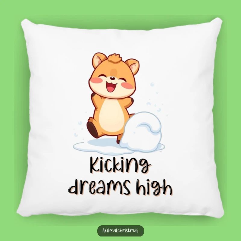 Funny Snow Kicking Animal Pillow: Cozy Comfort, Winter Energy, a Great Gift!