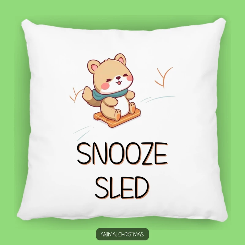Funny Snow Sliding Animal Pillow: Cozy Winter Joy - Hilarious Gift