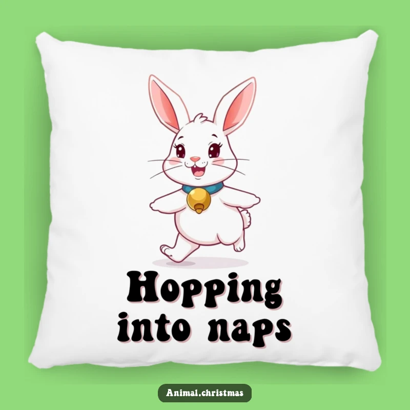Funny Rabbit Pillow: Snuggle Up with a Merry Hopping Friend and Jingle Bell Comfort