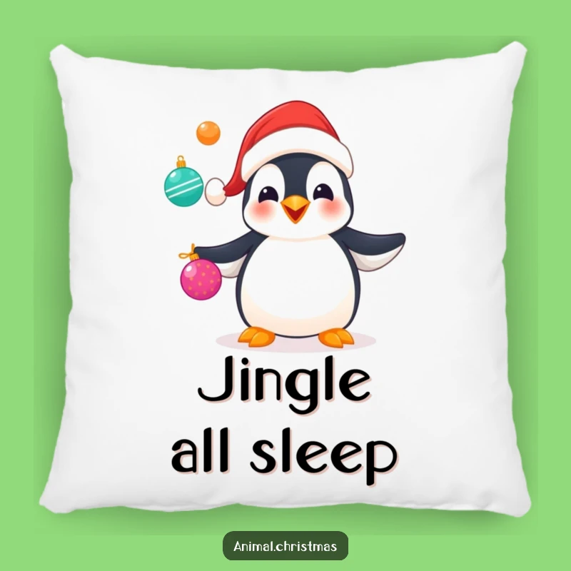 Funny Penguin Juggling Pillow: Cozy Up with Holiday Cheer and Playful Design