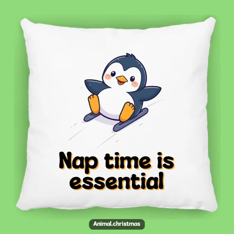 Funny Kawaii Penguin Hill Pillow: Snuggle Up with Snowy Joy