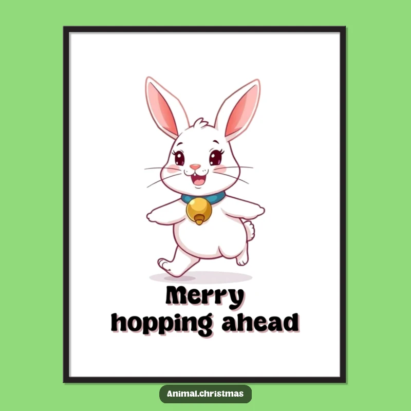 Funny Rabbit Digital Art Print: Instant Merry Hopping Decor for Joyful Walls