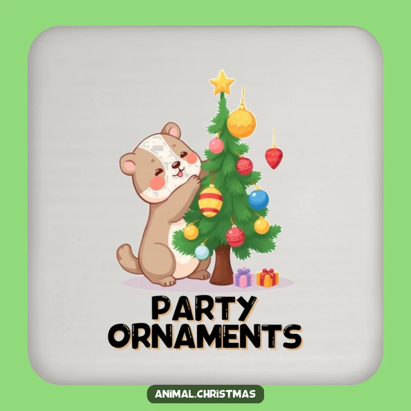 Funny Decorating Animal Tree Coaster Set, Festive Craft Protection