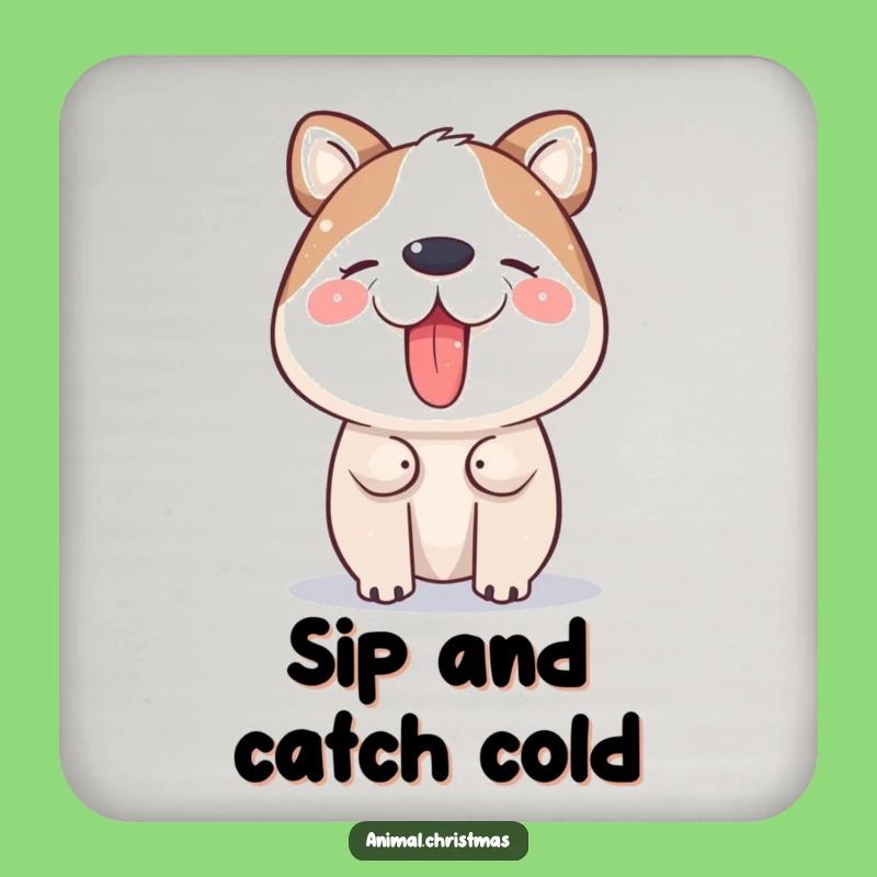 Funny Snow Catching Animal Drink Coaster: Protect Surfaces with Winter Cheer, a Fun Gift!