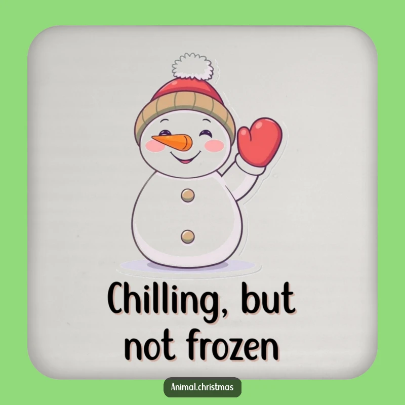 Funny Snowman Drink Coaster: Protect Surfaces with Cheerful Winter Charm and Humor