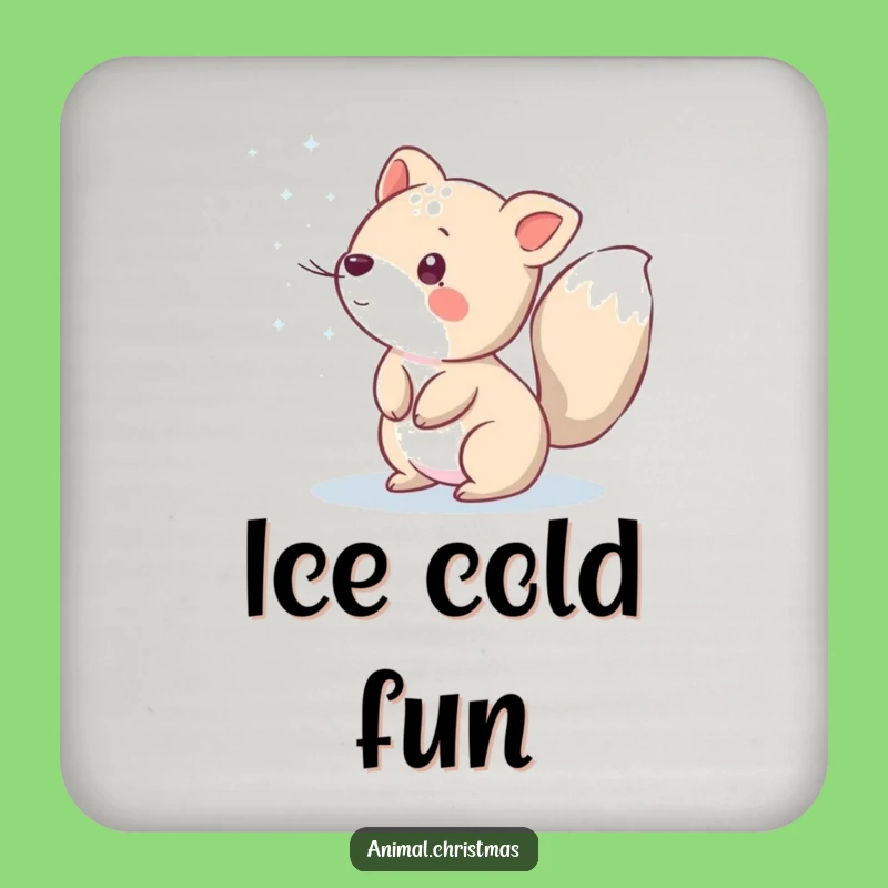 Funny Snow Sprinkling Animal Coaster: Protect Surfaces with Winter Sparkle - Funny Gift