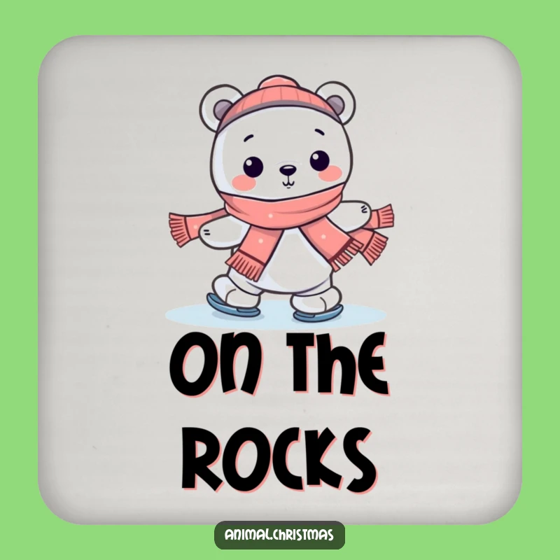 Funny Kawaii Polar Bear Coaster Set: Hilarious Protection for Winter Drinks