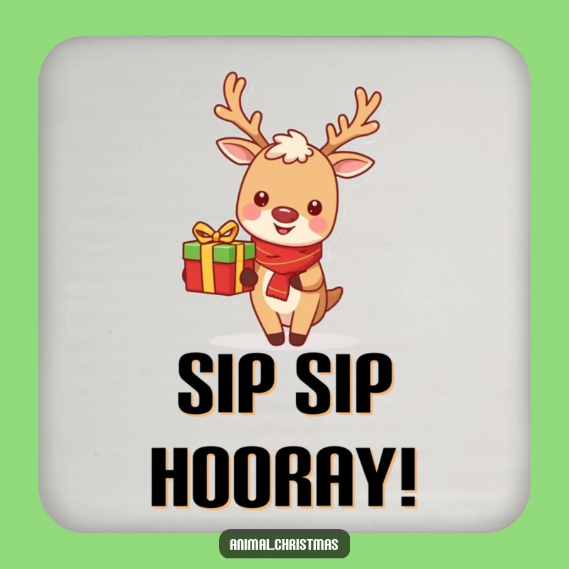 Funny Reindeer Coasters - Cheerful Gift Delivery to Protect Your Surfaces