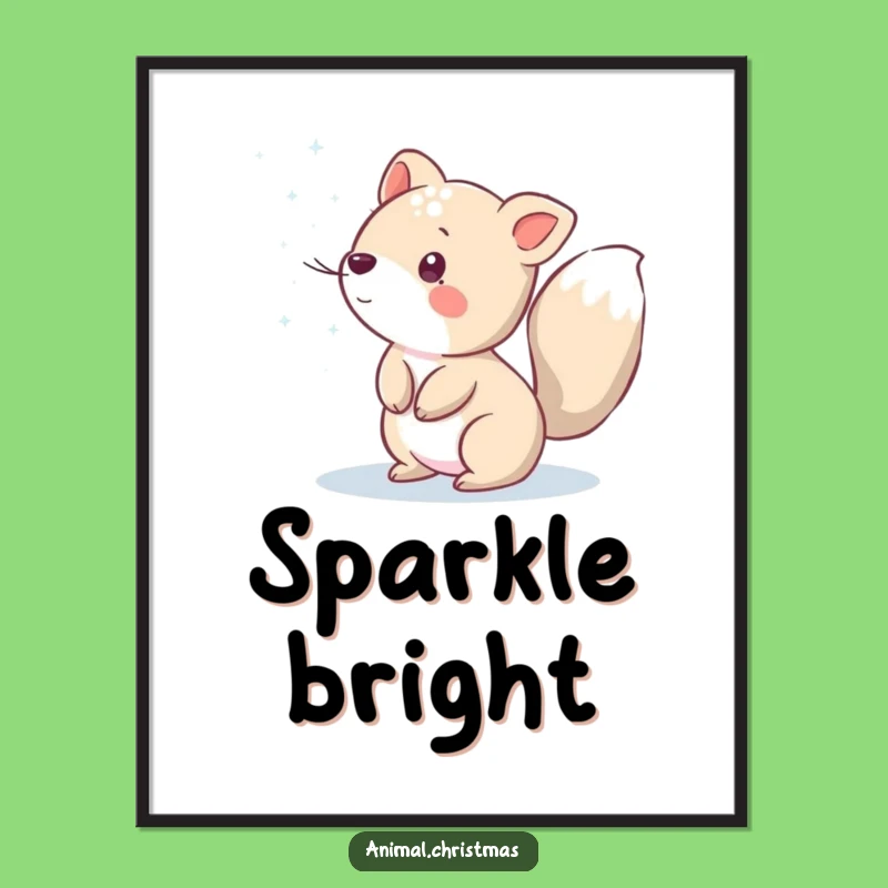 Funny Snow Sprinkling Animal Poster: Winter Magic Decor - Hilarious Gift