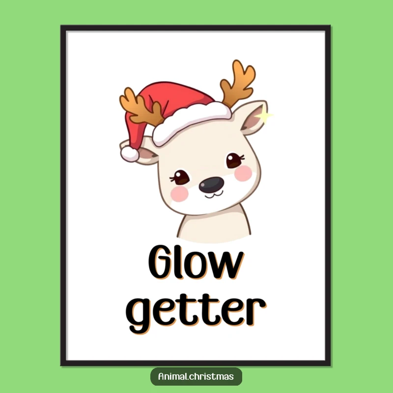 Funny Antler Animal Poster: Festive Light Decor - Hilarious Gift