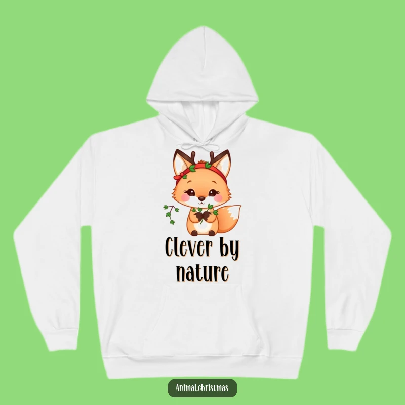 Cozy Funny Kawaii Fox Mistletoe Hoodie: Warmth Meets Witty Holiday Spirit