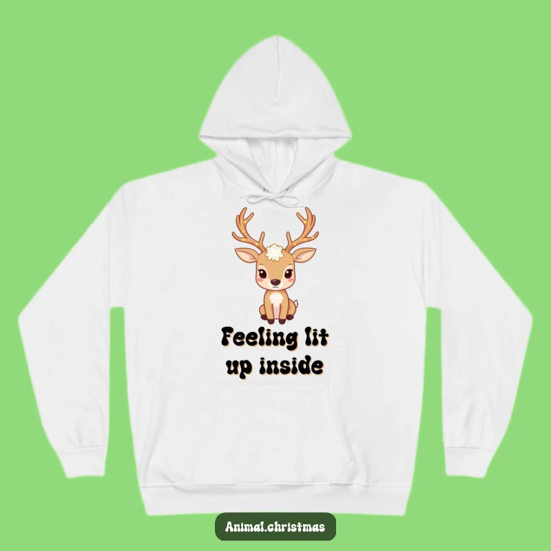 Funny Deer Lights Hoodie: Stay Cozy and Bright with Twinkling Antler Warmth