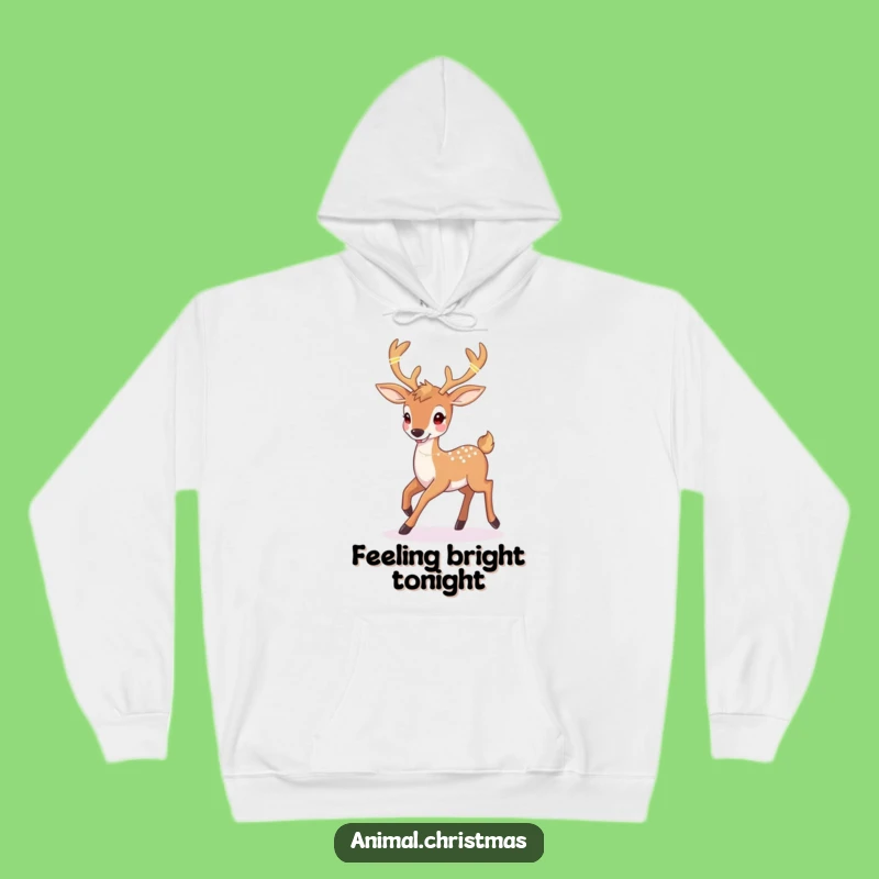 Funny Deer Christmas Hoodie: Twinkling Lights Antlers, Cozy Holiday Gift